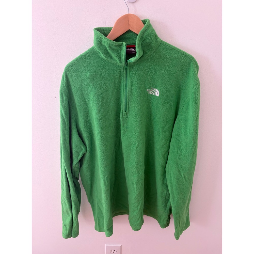 The North Face Green Polartec Quarter Zip Fleece Pullover Mens Large
